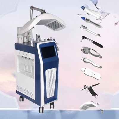 9 en 1 máquina de limpieza facial del oxígeno de Dermabrasion del Hydra para el fotón del cuidado de piel PDT llevado